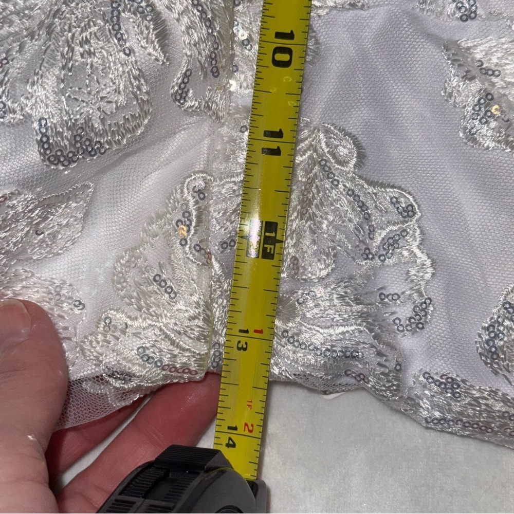 Miss Veil Wedding Lace Mini Dress Strapless Beach Wedding Prim Dance Organza Bow - Picture 10 of 16